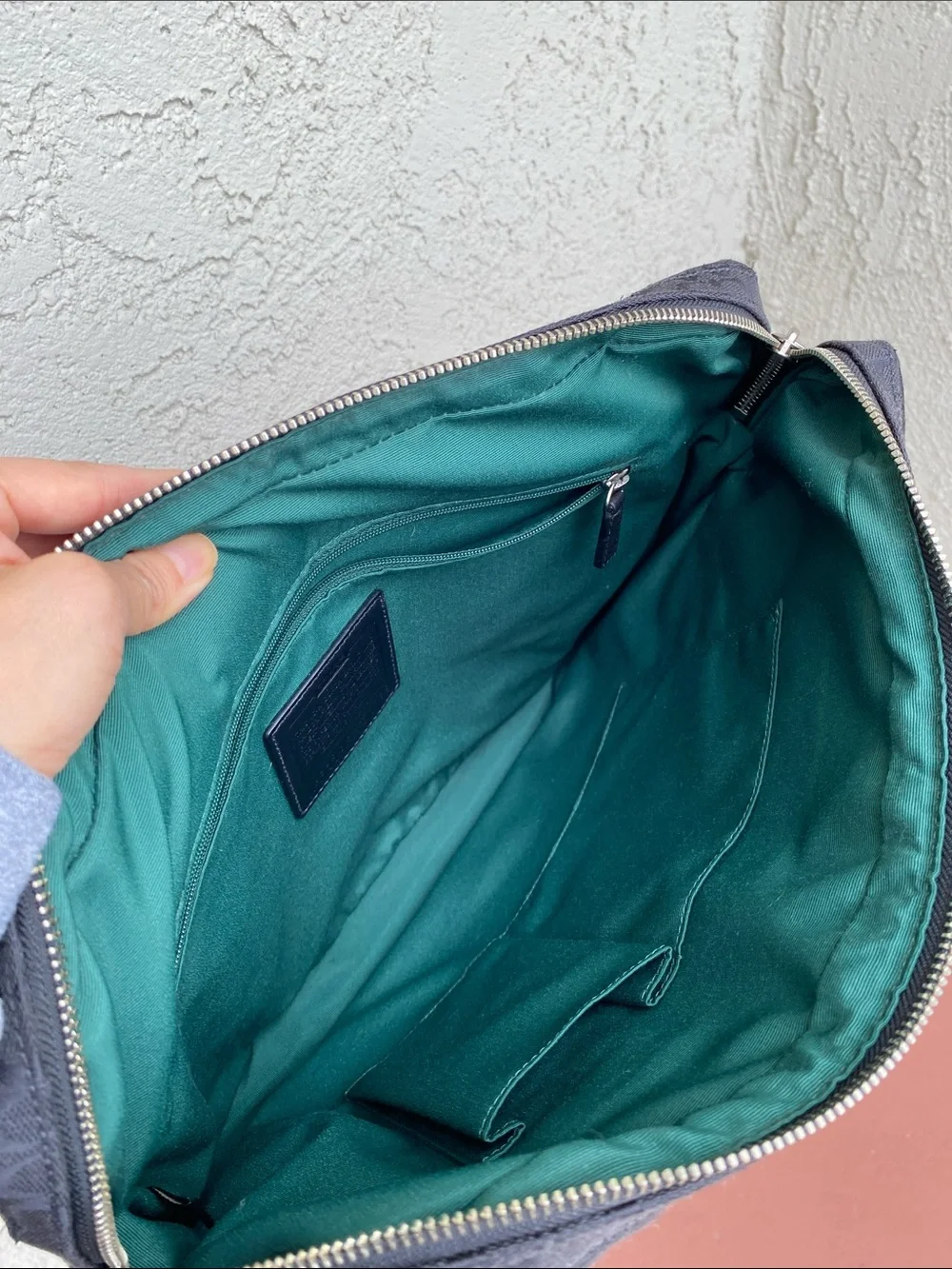 Coach Black Signature Jacquard Laptop Bag